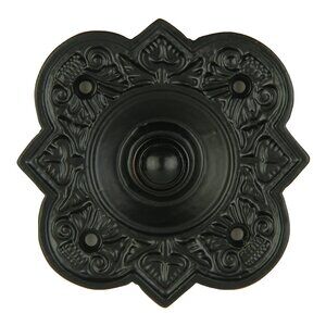 A29 Doorbell Button, Wired Doorbell Push Button in Black Powder Coat Finish